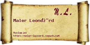 Maler Leonárd névjegykártya